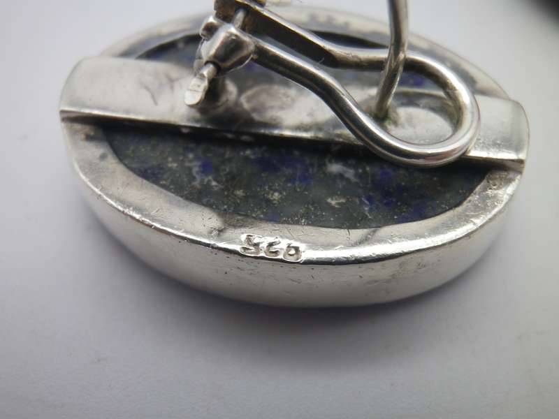 Sterling Silver & Lapis Lazuli Pendant & Earrings set