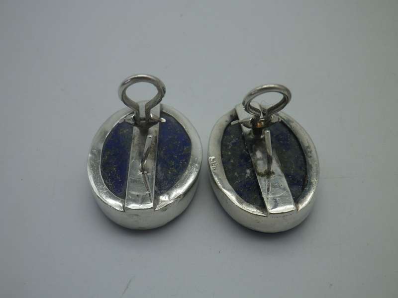Sterling Silver & Lapis Lazuli Pendant & Earrings set