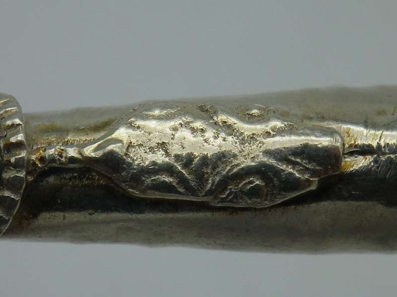 Vintage Sterling Silver Cigarette Holder with garnet inset. 5.5cm long