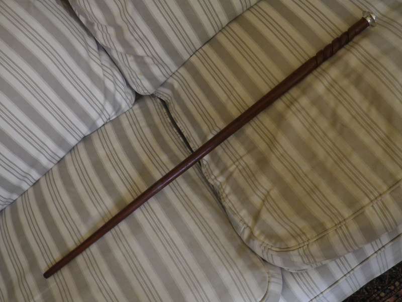 Vintage 800 Silver Top Carved Wood Walking Stick Cane Bechte G. Pforzheim 87cm