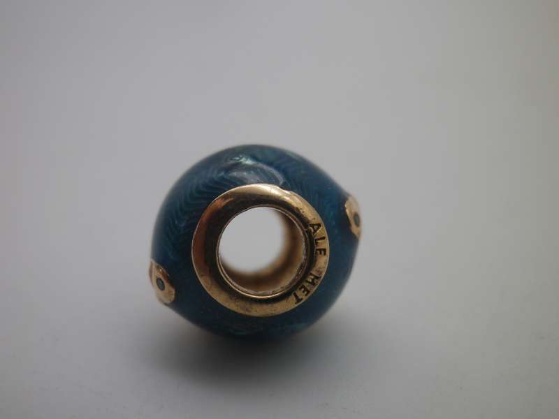 PANDORA glass & Rose Gold plated charm. Original. Stamped. OCEAN THEME (no 1)