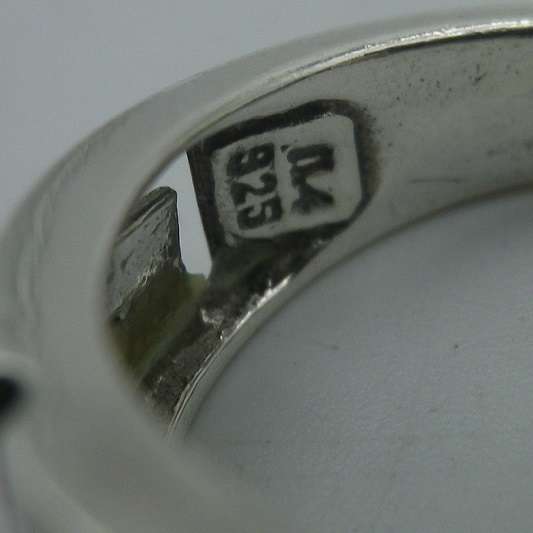 Sterling Silver Vintage Designer Ring. Greek Key Design. Size: Q 3/4. 4.8g
