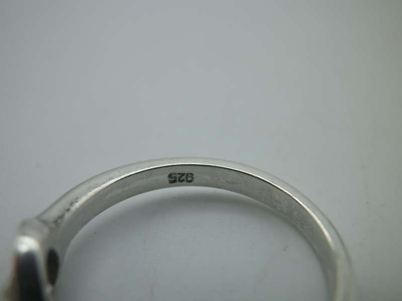 Dainty Sterling Silver INFINITY ring. Set with 10 little cubic zirconias Size: N
