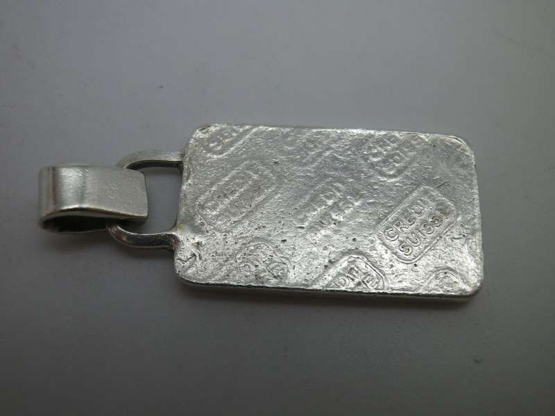 Credit Suisse 999 Silver pendant, 5 grams. Made in Switzerland