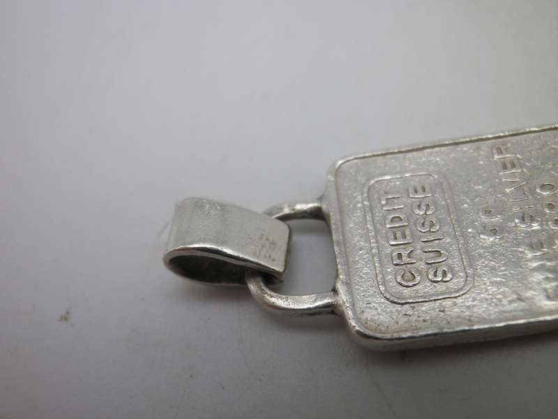 Credit Suisse 999 Silver pendant, 5 grams. Made in Switzerland
