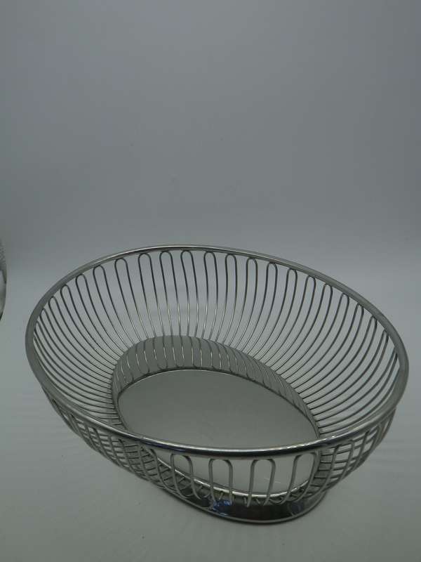 ALESSI ITALY Designer 18/10 Stainless Steel Vintage Oval Wire basket for bread or fruit