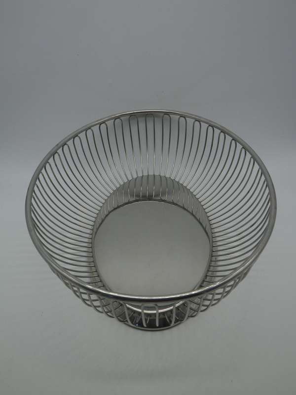 ALESSI ITALY Designer 18/10 Stainless Steel Vintage Oval Wire basket for bread or fruit