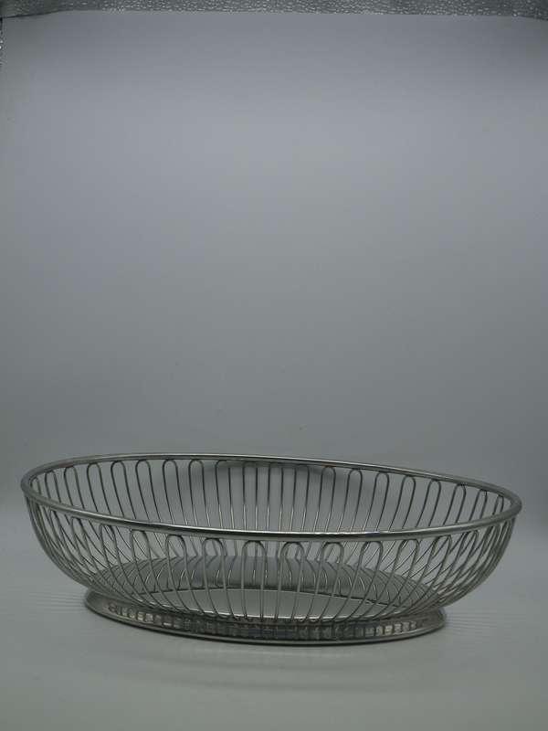 ALESSI ITALY Designer 18/10 Stainless Steel Vintage Oval Wire basket for bread or fruit