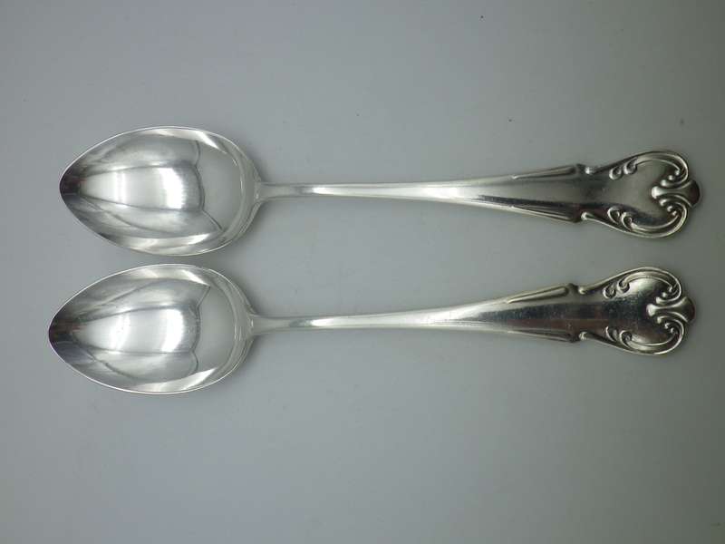 PAIR A1 Silver plated Vintage Serving Spoons. ASHBERRY. 22cm