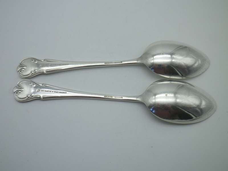PAIR A1 Silver plated Vintage Serving Spoons. ASHBERRY. 22cm
