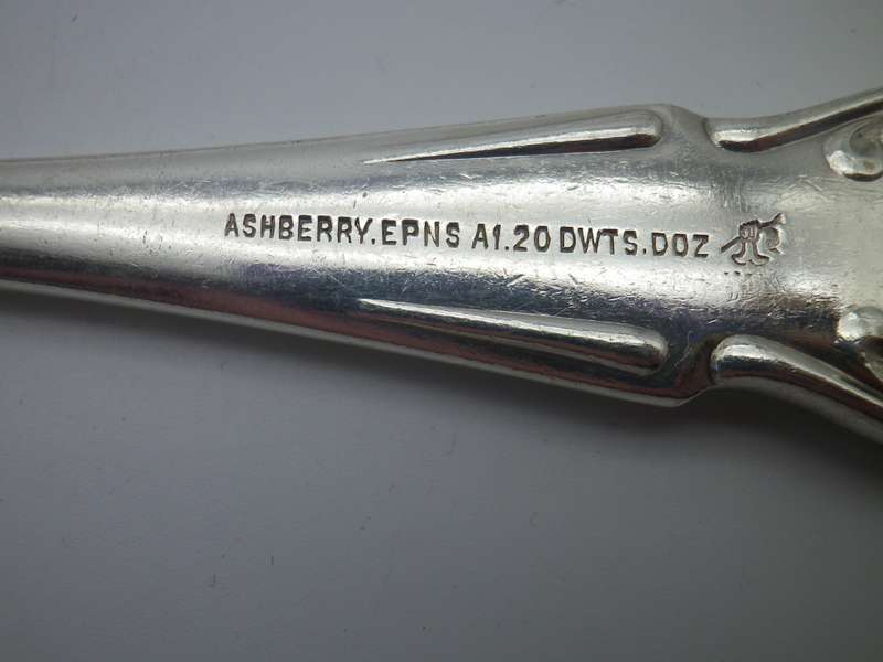 PAIR A1 Silver plated Vintage Serving Spoons. ASHBERRY. 22cm