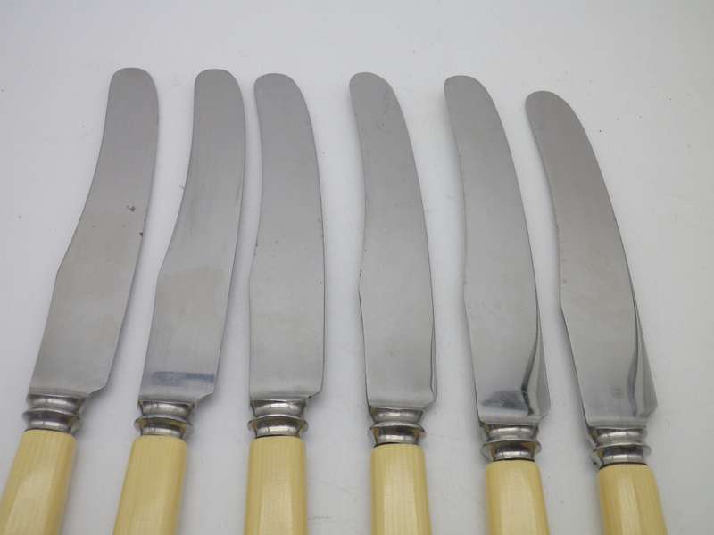 Quality Vintage Bone handle Hor d'oevres knives.  T Turner & Co., Sheffield. 17.5cm