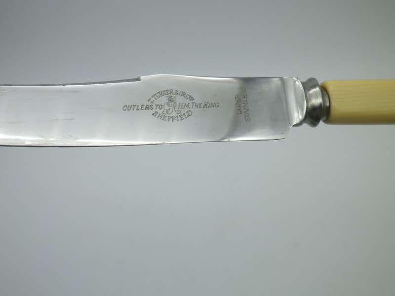 Quality Vintage Bone handle Hor d'oevres knives.  T Turner & Co., Sheffield. 17.5cm