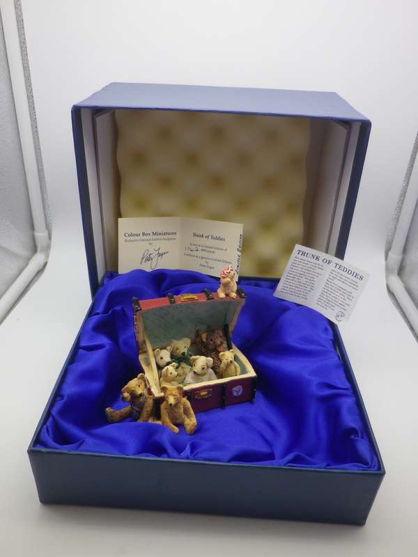 COLOUR BOX MINIATURE A TRUNK FULL OF TEDDIES Ltd Edition by PETER FAGAN. RARE