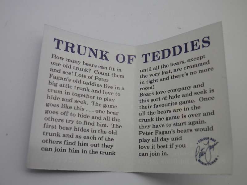 COLOUR BOX MINIATURE A TRUNK FULL OF TEDDIES Ltd Edition by PETER FAGAN. RARE
