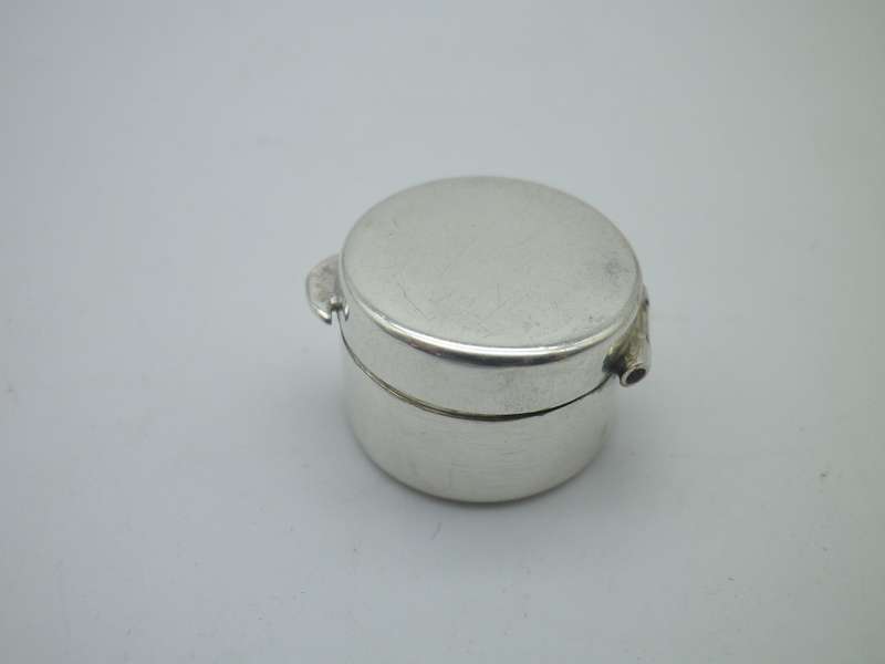 Teeny Tiny Round Silver Tooth Fairy Miniature pot. 2 x 1.2cm