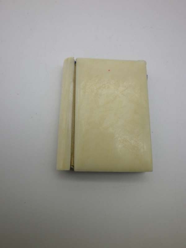 Rare Victorian Miniature Ivory Book shape Dance card holder? Aide Memoire?  3.8 x 3 cm