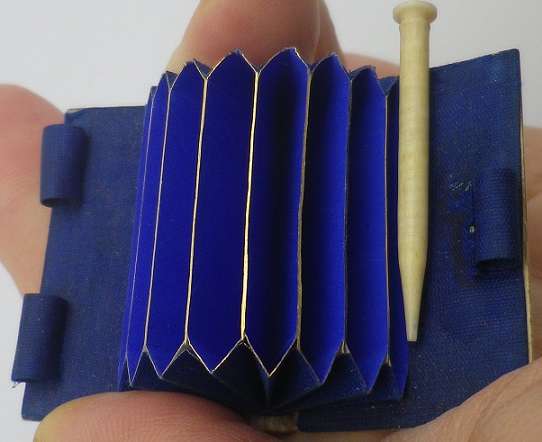 Rare Victorian Miniature Ivory Book shape Dance card holder? Aide Memoire?  3.8 x 3 cm