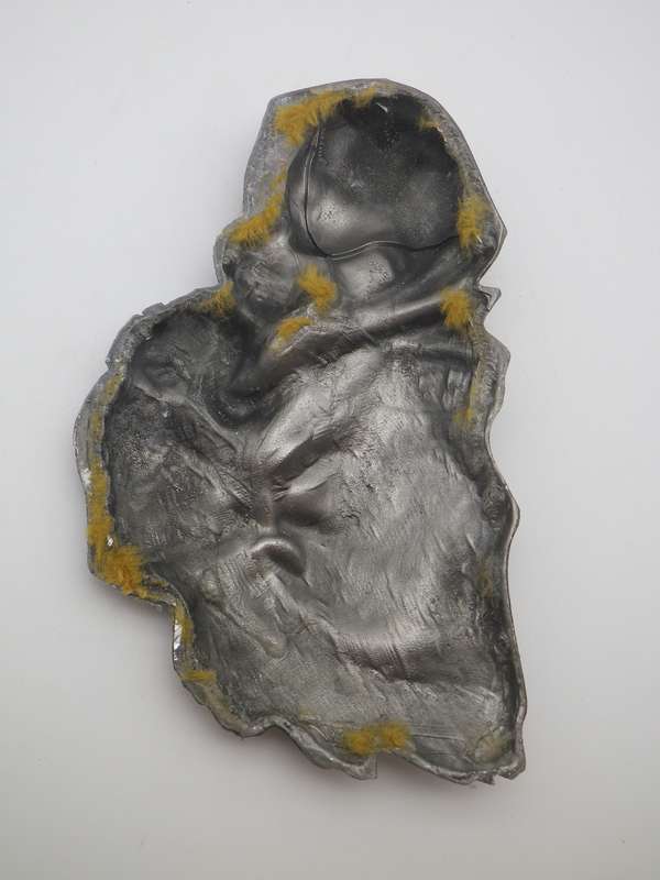 Cast Pewter Madonna & Child Vintage Icon for mounting. Exquisite. 16.5 x 9cm x 2.5