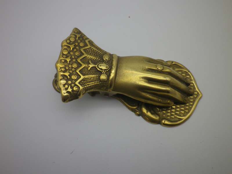Rare Victorian Solid Brass Hand Shape paper clip holder. 13cm desktop or wall mount