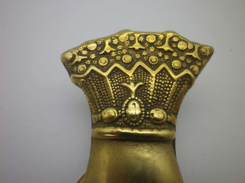 Rare Victorian Solid Brass Hand Shape paper clip holder. 13cm desktop or wall mount