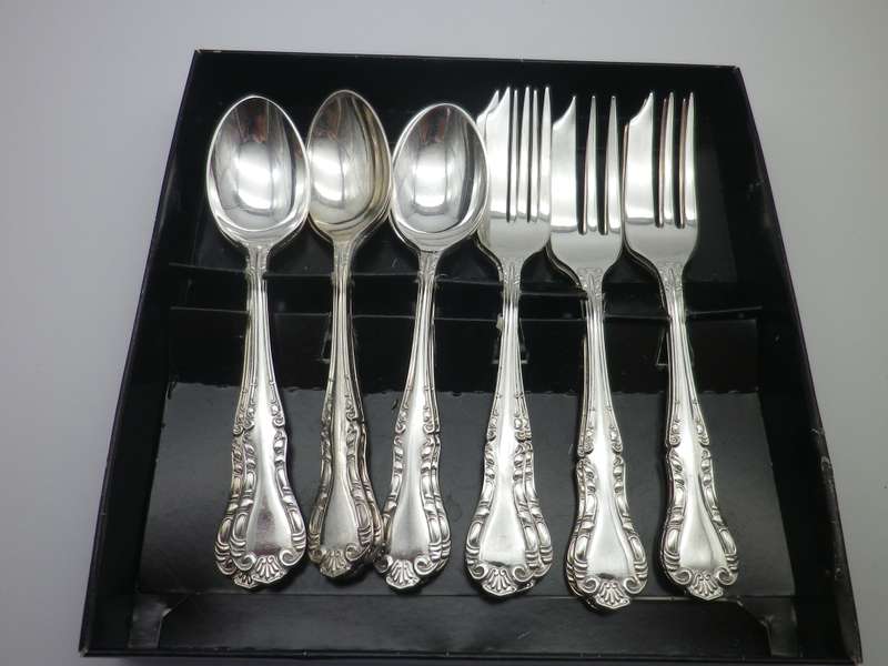 MAPPIN & WEBB silver plated 6 teaspoons & 6 cake forks