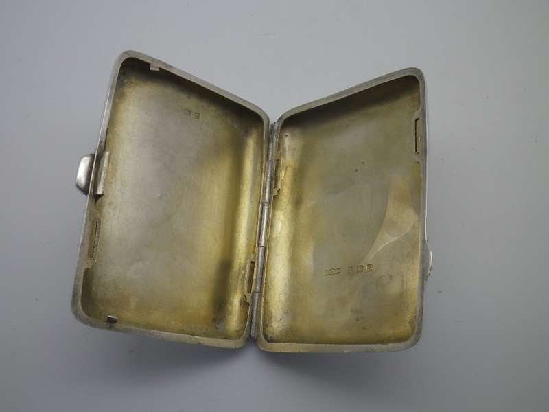 Sterling Silver Cigarette Case Birmingham 1917 or 1942 Joseph Gloster Ltd 74.5 9.5x6x1.5
