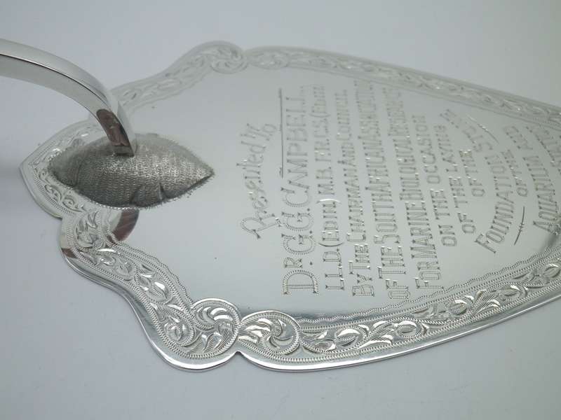 RARE!!! Sterling Silver Presentation Trowel Commemorating opening of DURBAN AQUARIUM! 11 March 1957