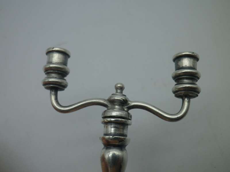 Miniature Hallmarked silver Candle stick. Birmingham 1953. Barker Bros 13.5g 4.5cm. RARE!