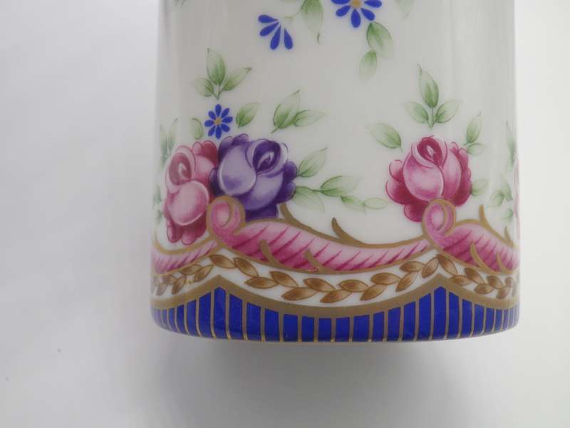 BEAUTIFUL VINTAGE LIMOGES France TRINKET JAR & HOLDER Set DESIGNED BY PIERRE DUMAS FILS