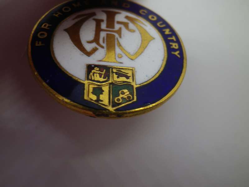 For Home and Country - WW2 Womens Institute Enamel & Metal Pin Badge or brooch 2.5cm