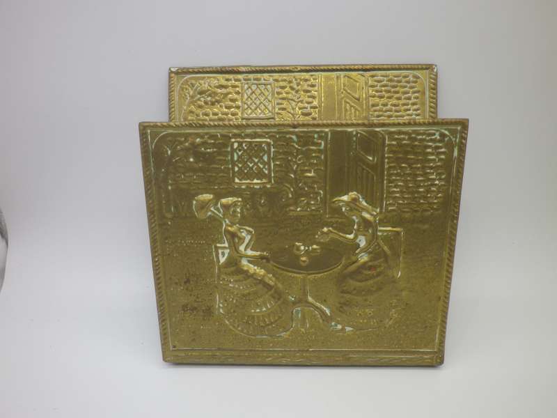 VINTAGE BRASS Clad Hanging letter holder.