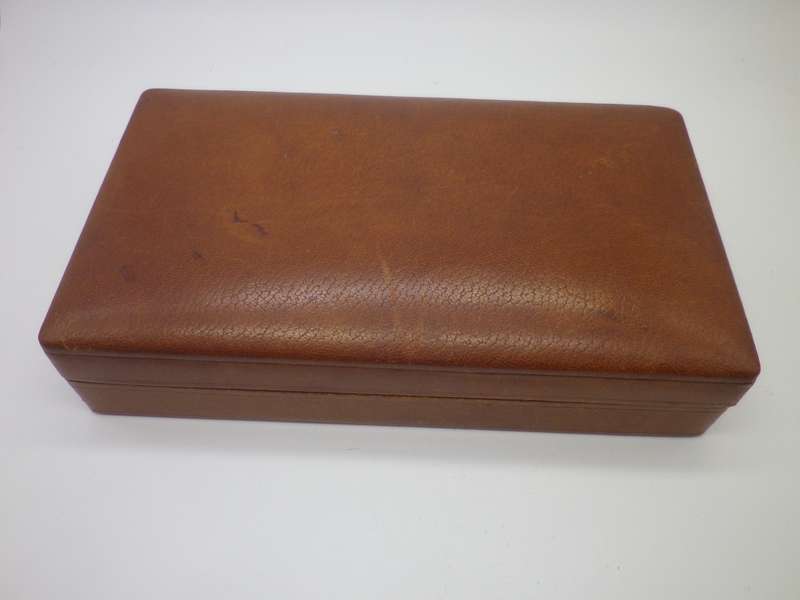 Vintage Genuine Goat Leather card or jewellery box. Made in Spain