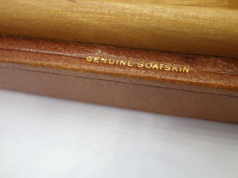 Vintage Genuine Goat Leather card or jewellery box. Made in Spain