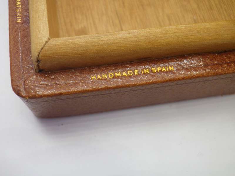 Vintage Genuine Goat Leather card or jewellery box. Made in Spain