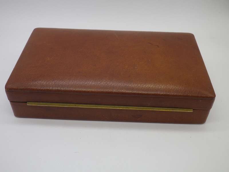 Vintage Genuine Goat Leather card or jewellery box. Made in Spain
