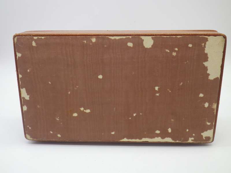 Vintage Genuine Goat Leather card or jewellery box. Made in Spain