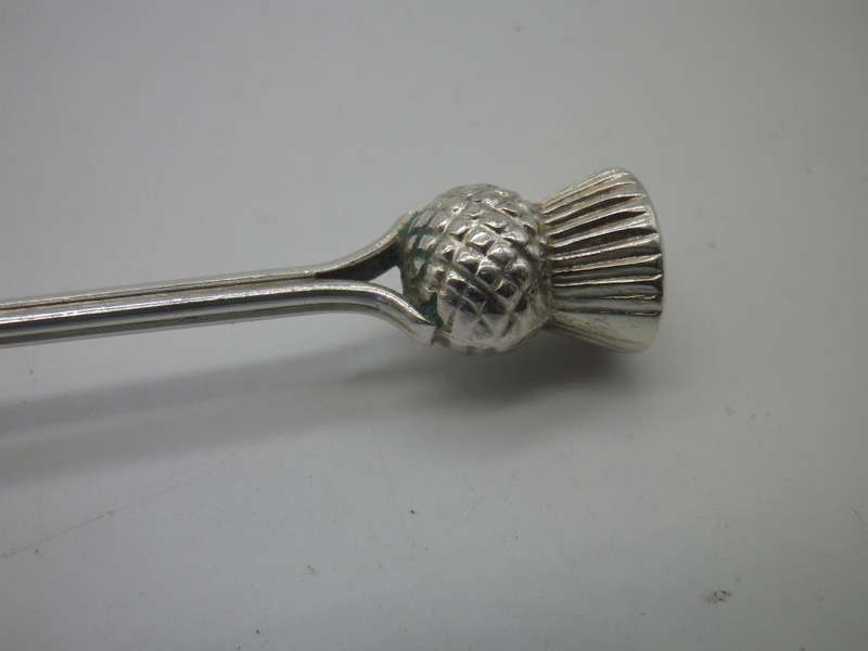 Scottish Hallmarked Silver thistle teaspoon. Glasgow, 1953. Robert Allison 10.6cm 10.6g