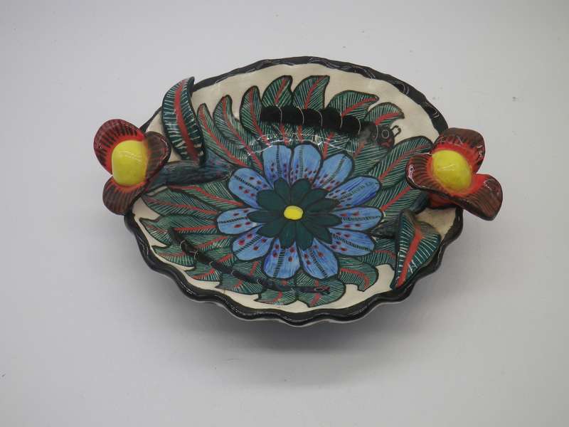 Pretty ARDMORE STUDIO bowl. 2007. 15cm Made by Fundi, Painted by Dumile