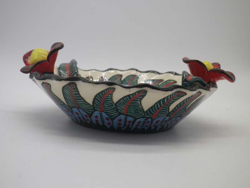 Pretty ARDMORE STUDIO bowl. 2007. 15cm Made by Fundi, Painted by Dumile