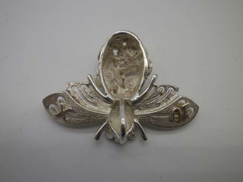 JENNA CLIFFORD Large Sterling Silver BEE DESIGNER pendant on Silver chain 4.5x3cm 21g EXQUISITE