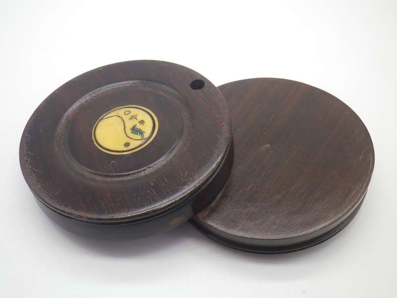 Nice Vintage Hand Carved Wooden Zodiac Feng Shui Compass