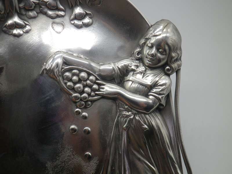 Antique WMF Germany Art Nouveau silver plated visiting card tray. 25 x 16cm