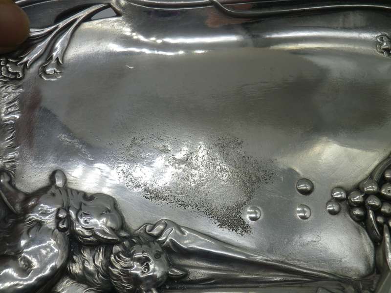 Antique WMF Germany Art Nouveau silver plated visiting card tray. 25 x 16cm