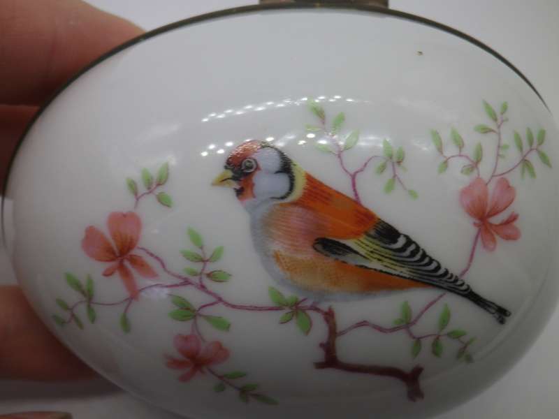 LIMOGES FRANCE Porcelain Egg Shape Trinket box