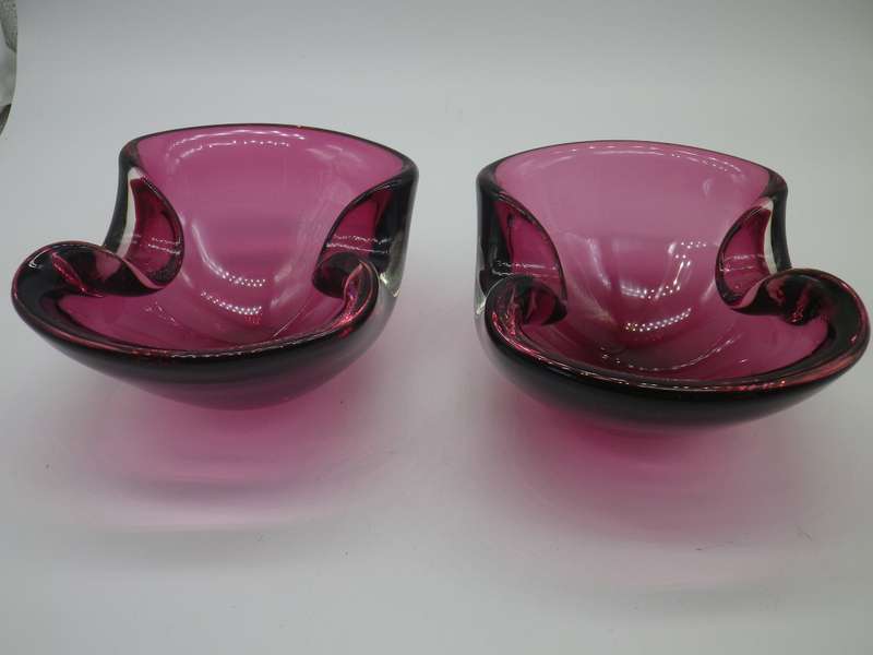 Pair Good quality Glass nut or bon bon Vintage bowls.