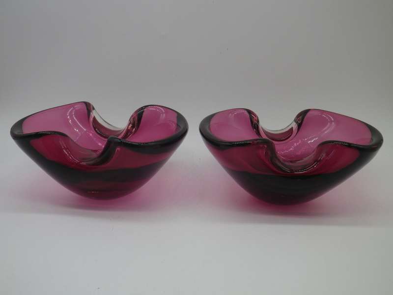 Pair Good quality Glass nut or bon bon Vintage bowls.