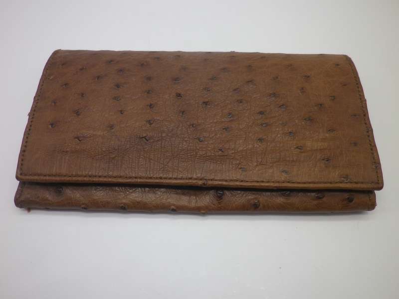 Quality Vintage OSTRICH LEATHER Unisex Purse.