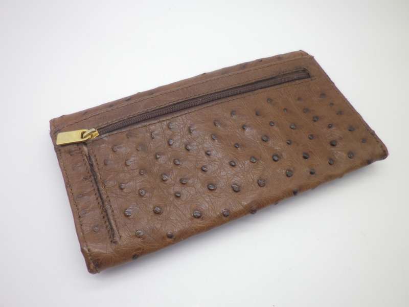 Quality Vintage OSTRICH LEATHER Unisex Purse.