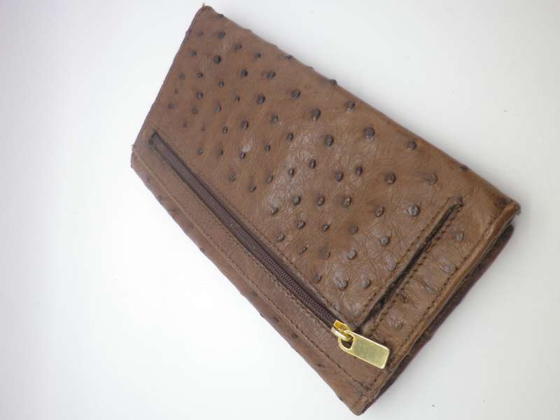Quality Vintage OSTRICH LEATHER Unisex Purse.